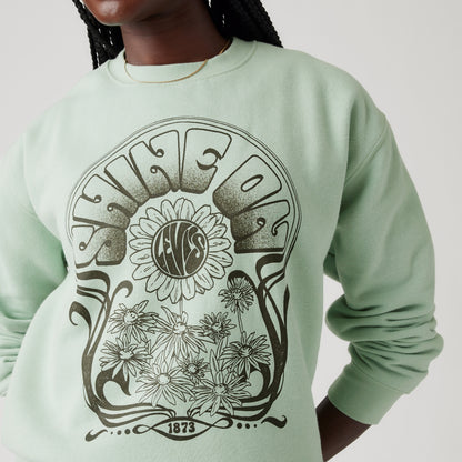 LEVI'S® WOMEN'S GRAPHIC EVERYDAY CREWNECK SWEATSHIRT - GREEN