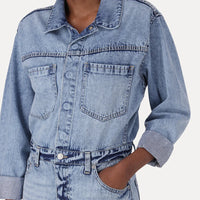 LEVI'S® WOMEN'S DENIM MIDI SHIRT DRESS - MED INDIGO - WORN IN
