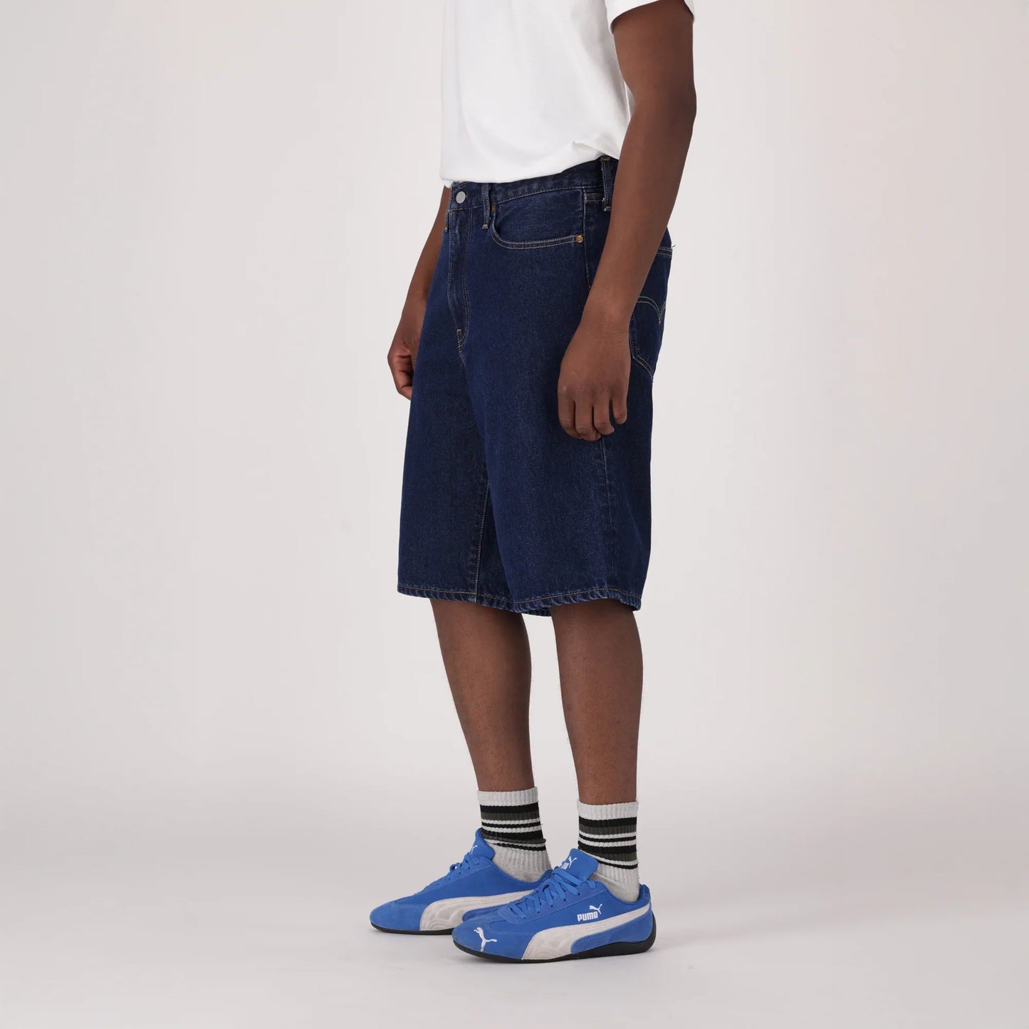 LEVI'S® MEN'S 478 BAGGY SHORTS - DARK INDIGO - WORN IN