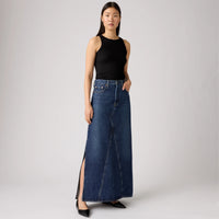 LEVI'S® WOMEN'S LONG ICON SKIRT - MED INDIGO - WORN IN