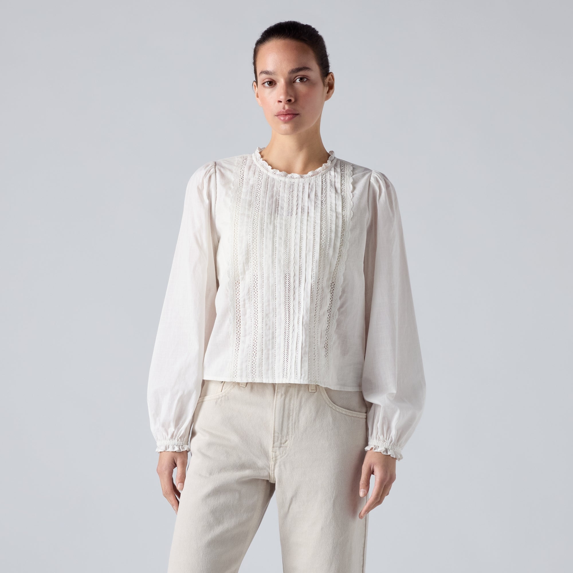 LEVI'S® WOMEN'S HAN LONG-SLEEVE BEADED BLOUSE - NEUTRAL
