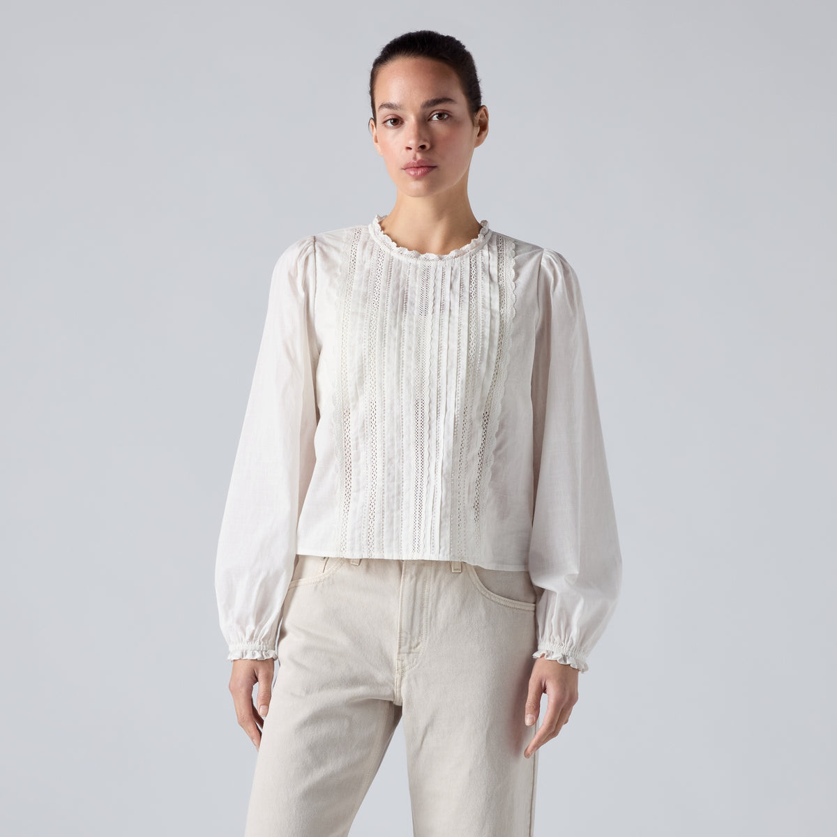 LEVI'S® WOMEN'S HAN LONG-SLEEVE BEADED BLOUSE - NEUTRAL