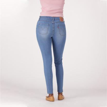 LEVI'S® WOMEN'S CURVY HIGH-RISE SUPER SKINNY  - MED INDIGO - WORN IN