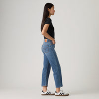 LEVI'S® WOMEN'S RIBCAGE STRAIGHT ANKLE JEANS - MED INDIGO - WORN IN