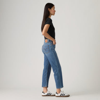 LEVI'S® WOMEN'S RIBCAGE STRAIGHT ANKLE JEANS - MED INDIGO - WORN IN