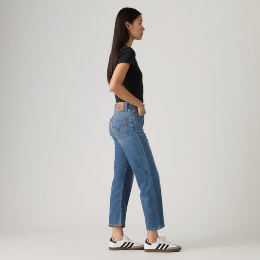 LEVI'S® WOMEN'S RIBCAGE STRAIGHT ANKLE JEANS - MED INDIGO - WORN IN
