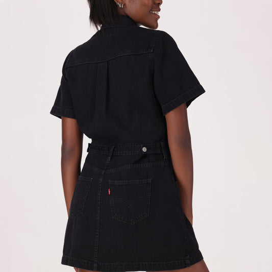 LEVI'S® WOMEN'S SHORT-SLEEVE LOGAN WESTERN DRESS - BLACK