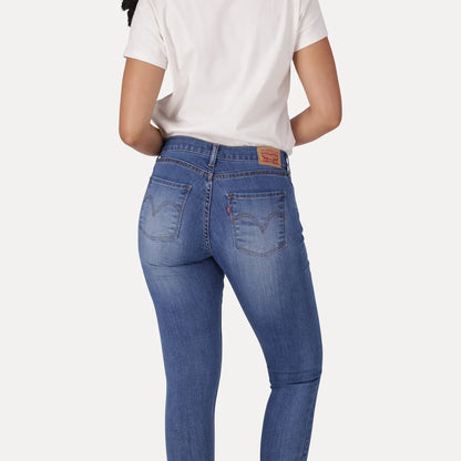 LEVI'S® WOMEN'S CURVY SUPER SKINNY - MED INDIGO - WORN IN