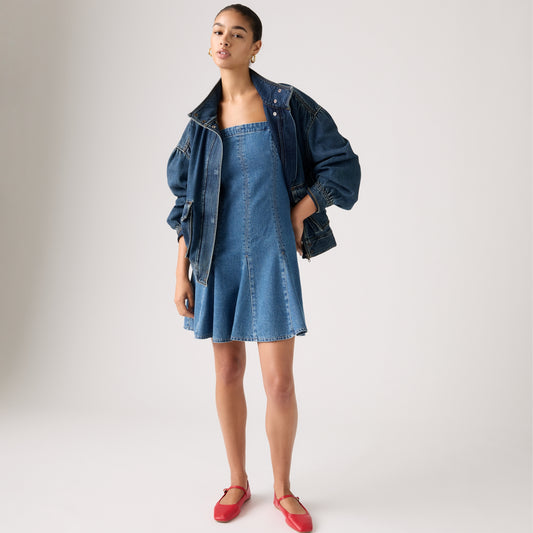 LEVI'S® WOMEN'S DENIM GODET DRESS - BLUE