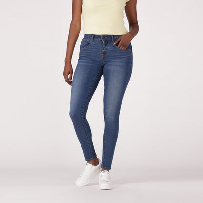 LEVI'S® WOMEN'S CURVY SUPER SKINNY  - MED INDIGO - WORN IN