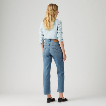 LEVI'S® WOMEN'S RIBCAGE STRAIGHT ANKLE JEANS - MED INDIGO - WORN IN