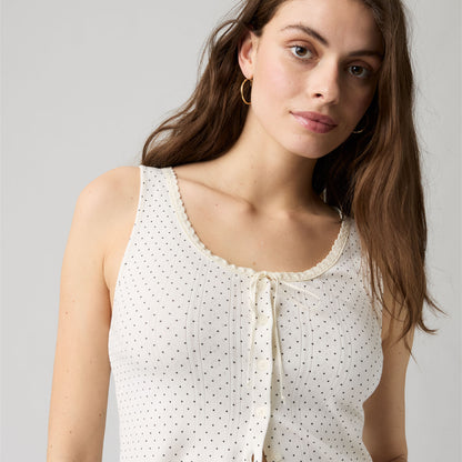 LEVI'S® DRY GOODS WOMEN'S POINTELLE LACE TANK - WHITE