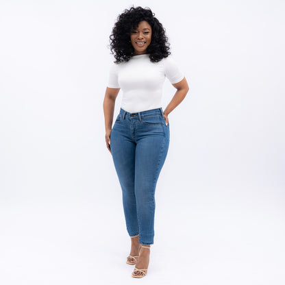 LEVI'S® WOMEN'S CURVY SUPER SKINNY - MED INDIGO - WORN IN