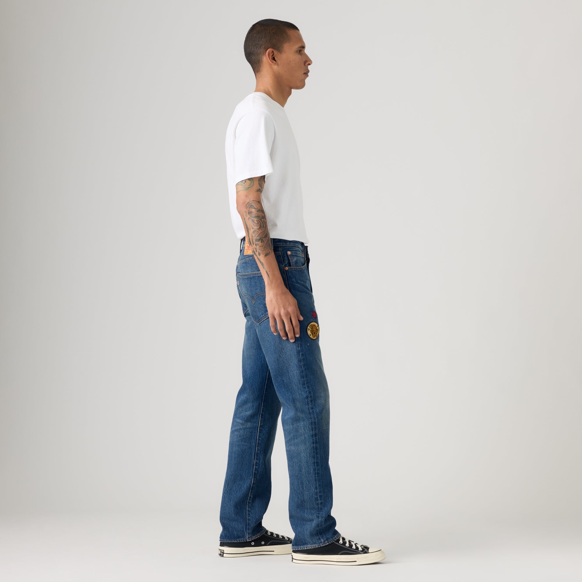 LEVI'S® MEN'S 501® ORIGINAL JEANS - MED INDIGO - WORN IN