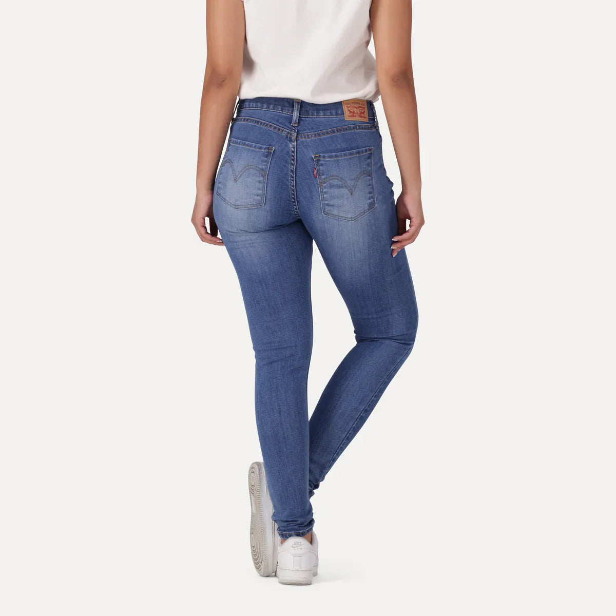 LEVI'S® WOMEN'S CURVY SUPER SKINNY - MED INDIGO - WORN IN