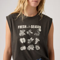 LEVI'S® WOMEN'S GRAPHIC BOXY TANK - BLACK