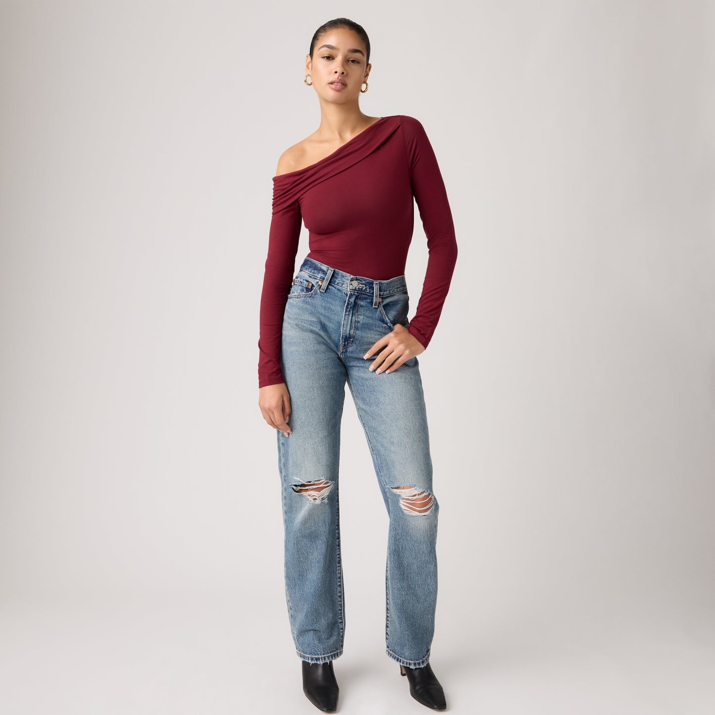 LEVI'S® WOMEN'S EASY DAD JEANS - MED INDIGO - WORN IN