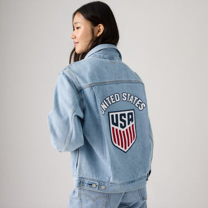 LEVI'S® U.S. SOCCER TYPE II TRUCKER JACKET - LIGHT INDIGO - WORN IN