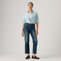 LEVI'S® WOMEN'S RIBCAGE STRAIGHT ANKLE JEANS - DARK INDIGO - WORN IN