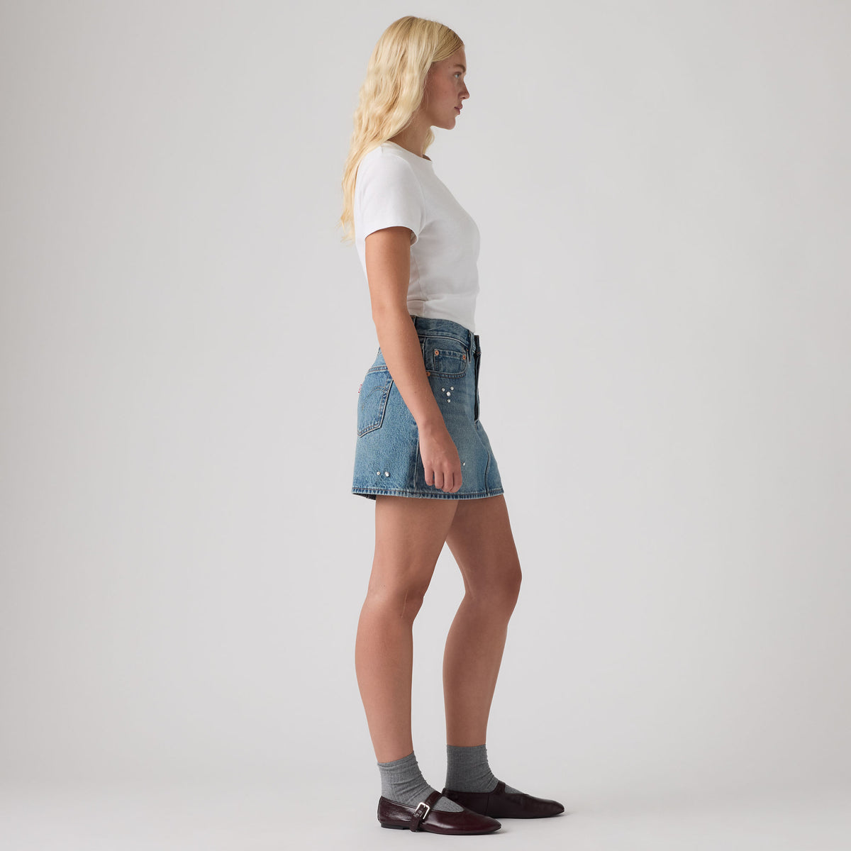 LEVI’S® WOMEN'S ICON SKIRT - MED INDIGO - WORN IN