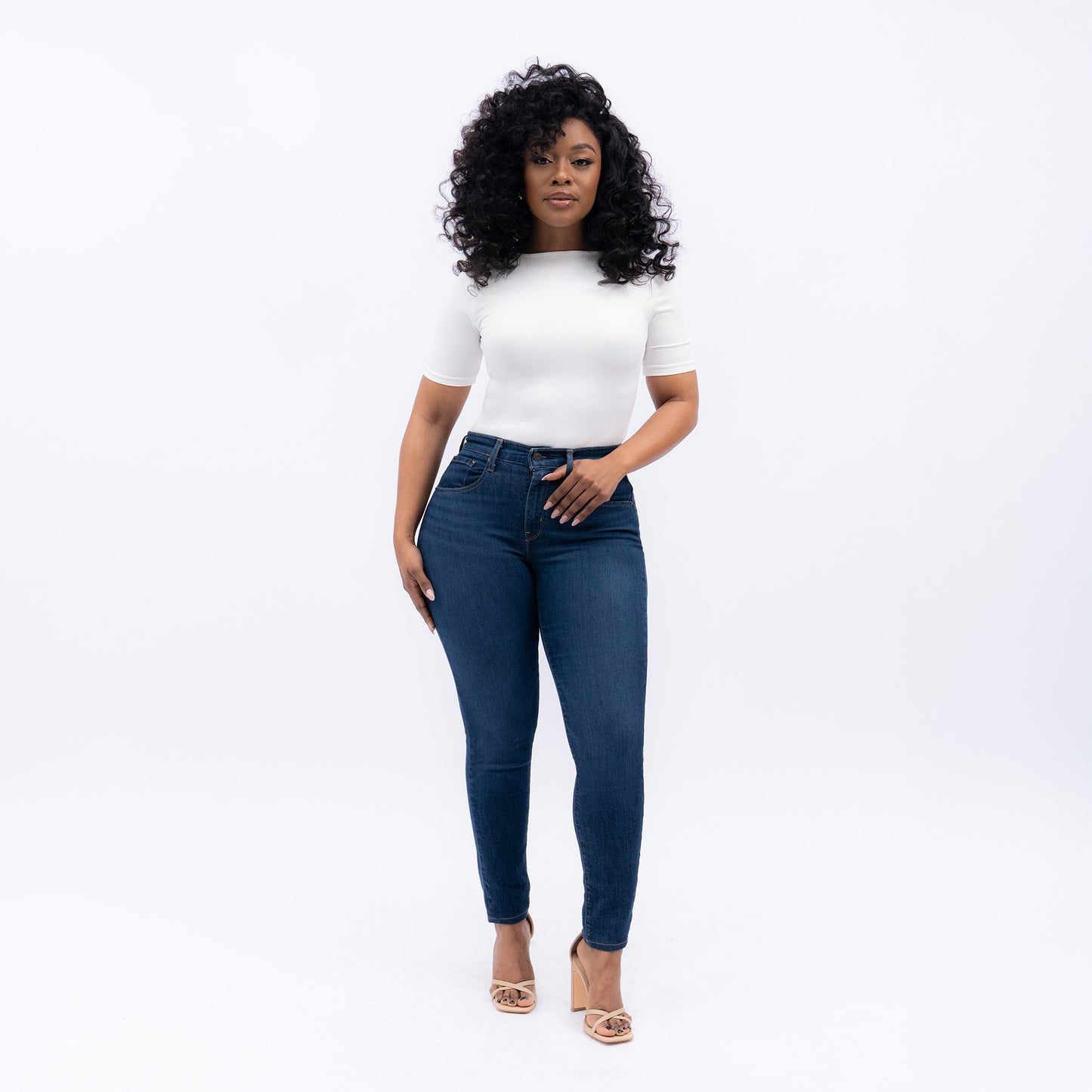 LEVI'S® WOMEN'S CURVY HIGH-RISE SUPER SKINNY - DARK INDIGO - WORN IN