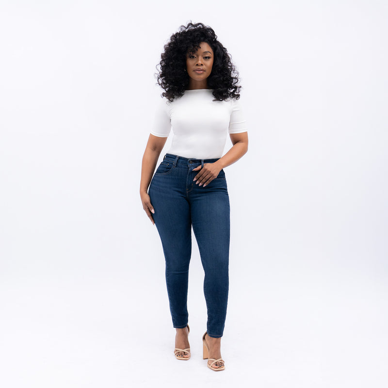 LEVI'S® WOMEN'S CURVY HIGH-RISE SUPER SKINNY - DARK INDIGO - WORN IN