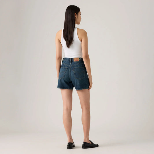 LEVI'S® WOMEN'S CINCH MID-THIGH SHORTS - DARK INDIGO WORN IN