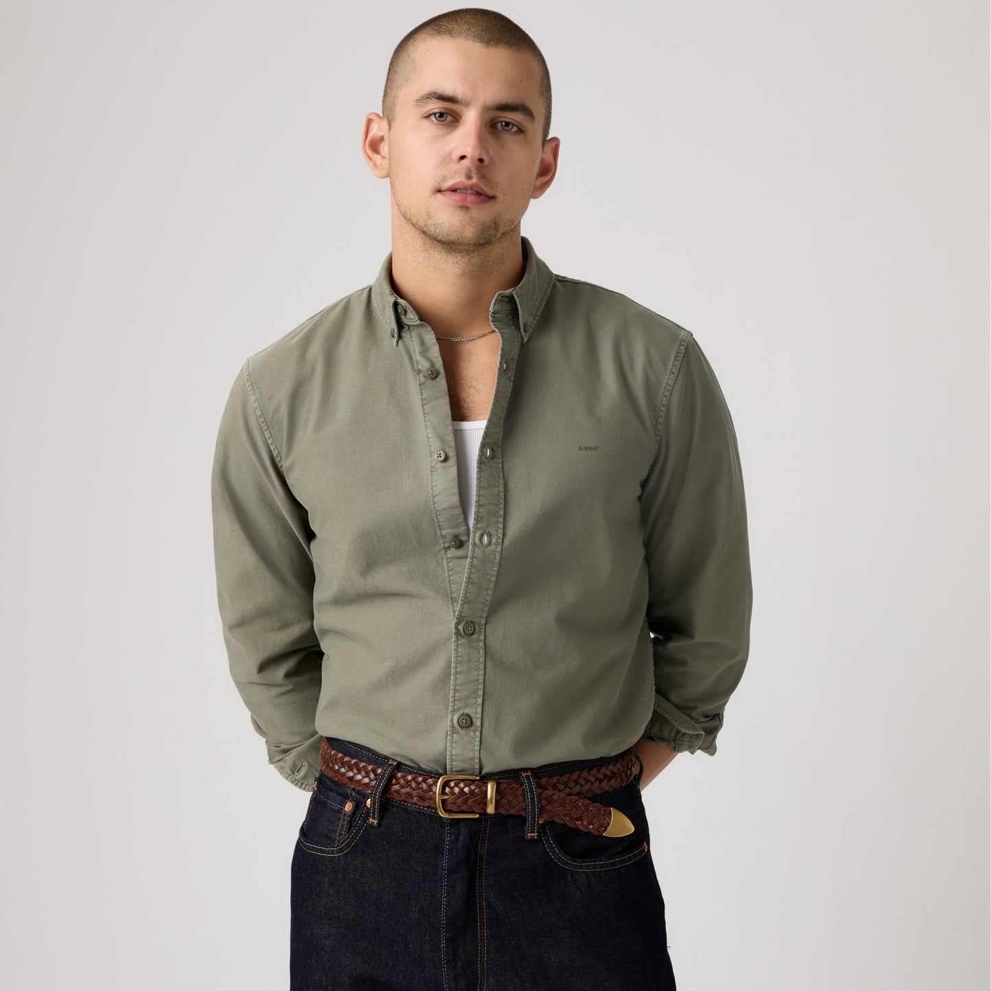 LEVI'S® MEN'S AUTHENTIC BUTTON-UP SHIRT - GREEN
