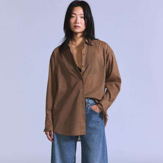 LEVI'S® BLUE TAB™ WOMEN'S LONG-SLEEVE WOVEN SHIRT - BROWN