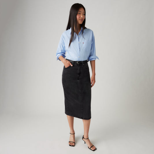 LEVI'S® WOMEN'S HIGH-RISE SLIT SKIRT - BLACK