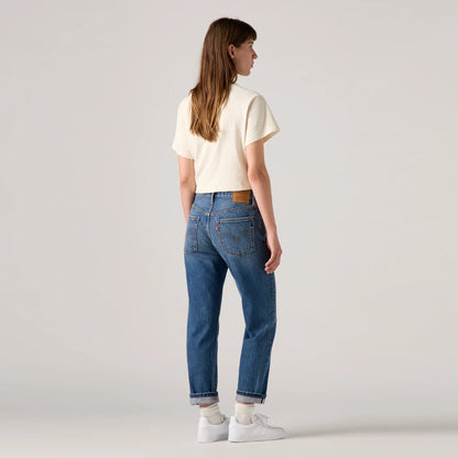LEVI'S® WOMEN'S 501® ORIGINAL CROPPED JEANS - MED INDIGO - WORN IN