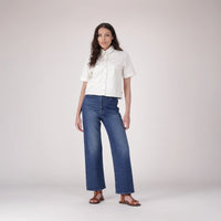 LEVI'S® WOMEN'S RIBCAGE STRAIGHT ANKLE JEANS - DARK INDIGO - WORN IN