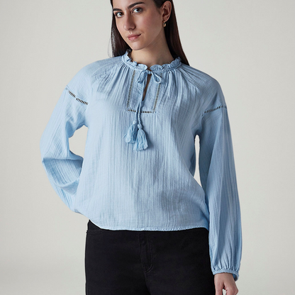 LEVI'S® WOMEN'S TEXTURED REGULAR FIT TOP - BLUE