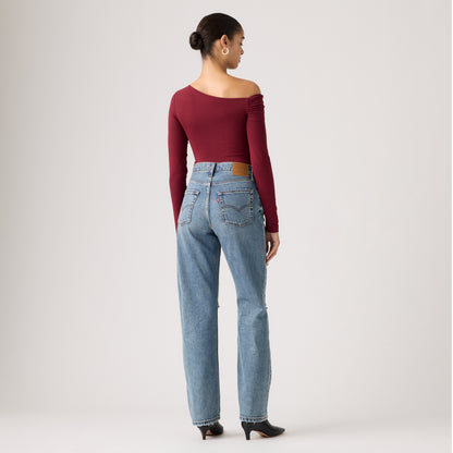 LEVI'S® WOMEN'S EASY DAD JEANS - MED INDIGO - WORN IN