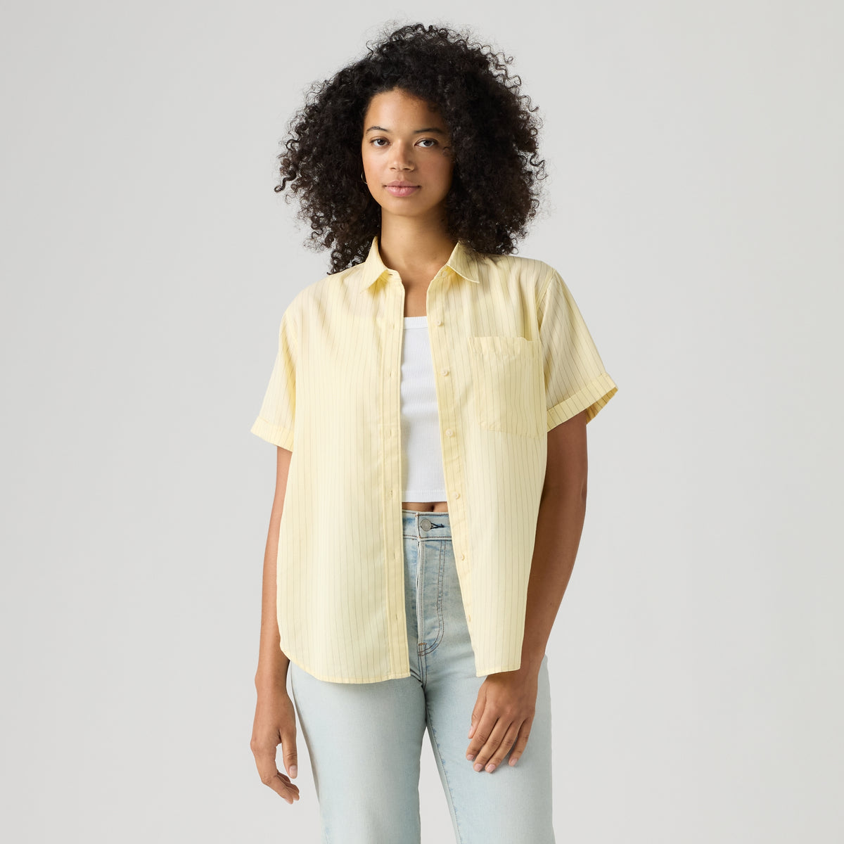 LEVI'S® WOMEN'S DARLENE SHORT-SLEEVE SHIRT - YELLOW