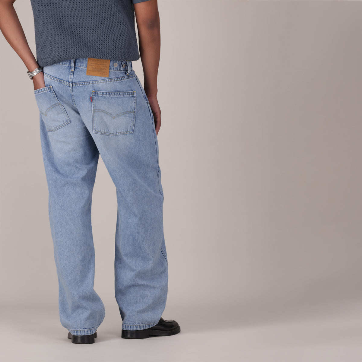 LEVI'S® MEN'S BAGGY BARREL JEANS - LIGHT INDIGO - WORN IN