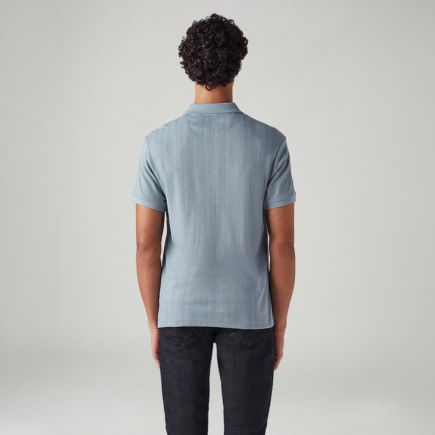 LEVI'S® MEN'S TEXTURED JACQUARD POLO T-SHIRT - BLUE