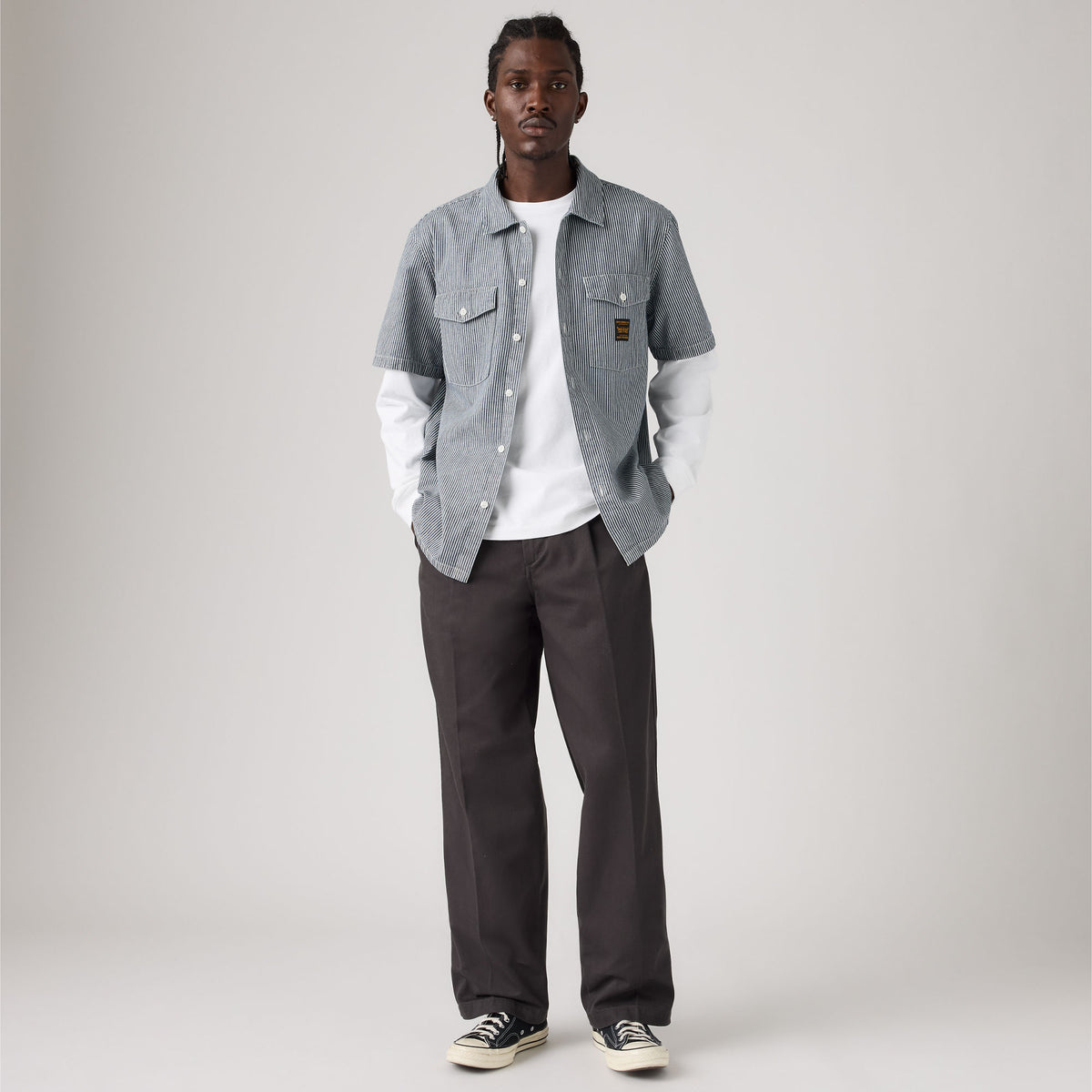 LEVI'S® MEN'S LOOSE PLEATED WORK CHINOS - GREY