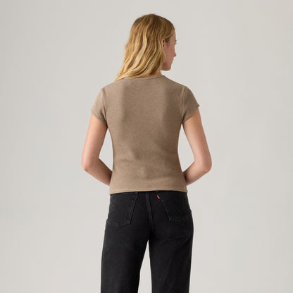 LEVI'S® WOMEN'S DRY GOODS WAFFLE CAP-SLEEVE TEE - MULTI COLOUR