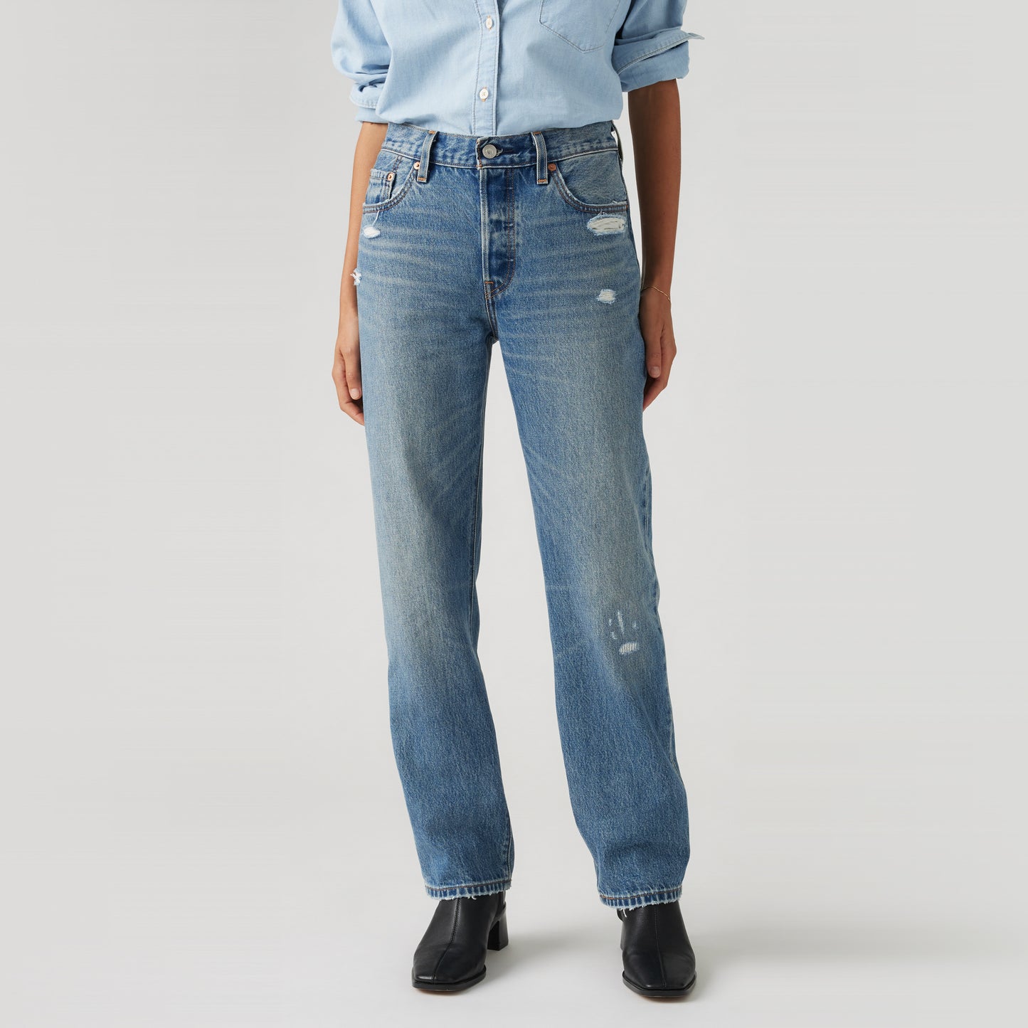 LEVI'S® WOMEN'S 501® '90S JEANS - MED INDIGO - WORN IN