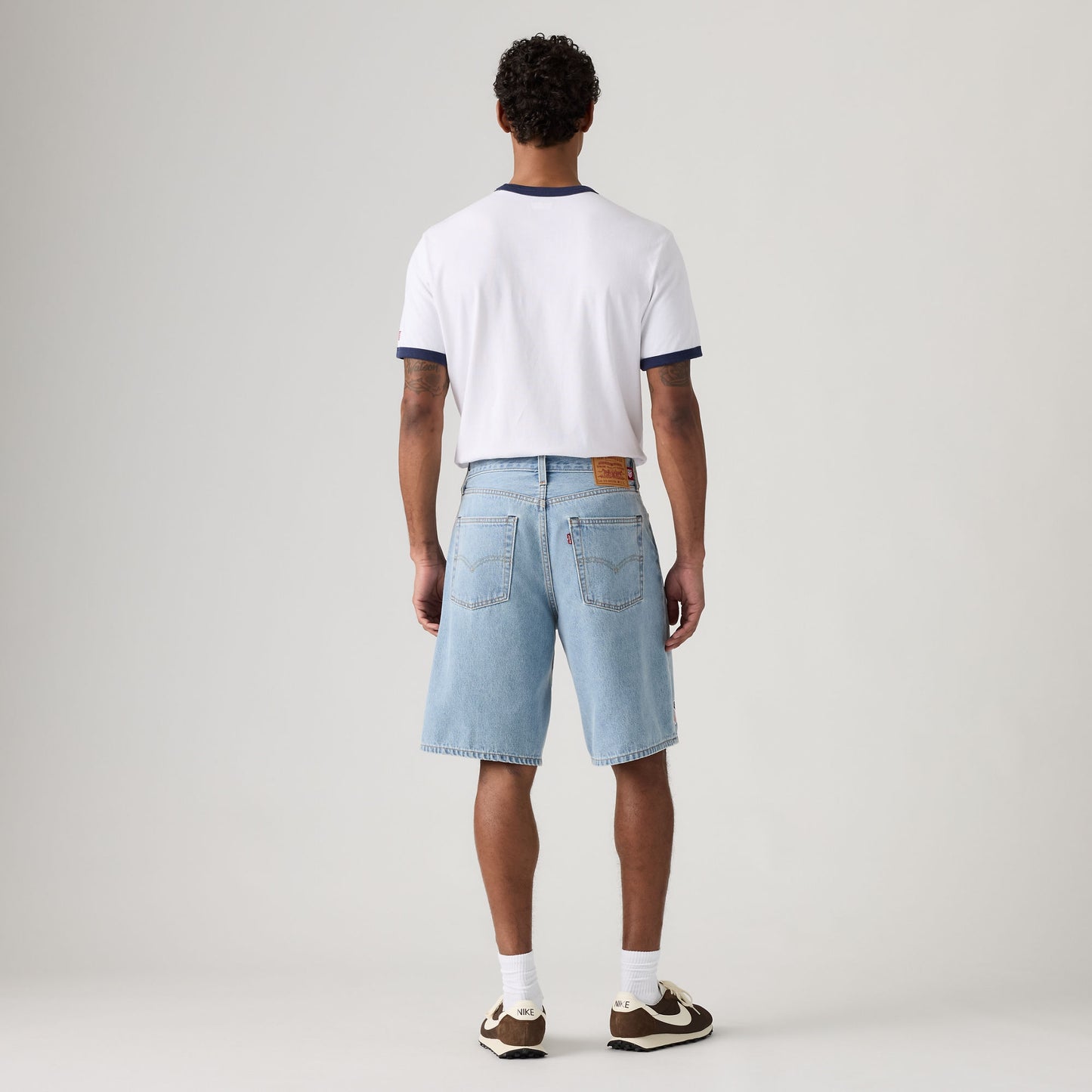 LEVI'S® U.S. SOCCER 478 BAGGY SHORTS - LIGHT INDIGO - WORN IN