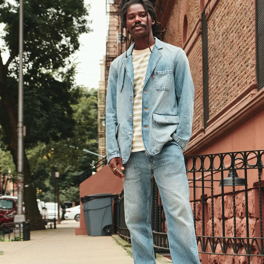 LEVI'S® MEN'S MISSION DENIM BLAZER - MED INDIGO - WORN IN