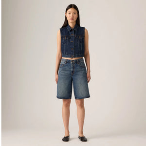 LEVI'S® WOMEN'S BAGGY DAD JORTS - DARK INDIGO WORN IN