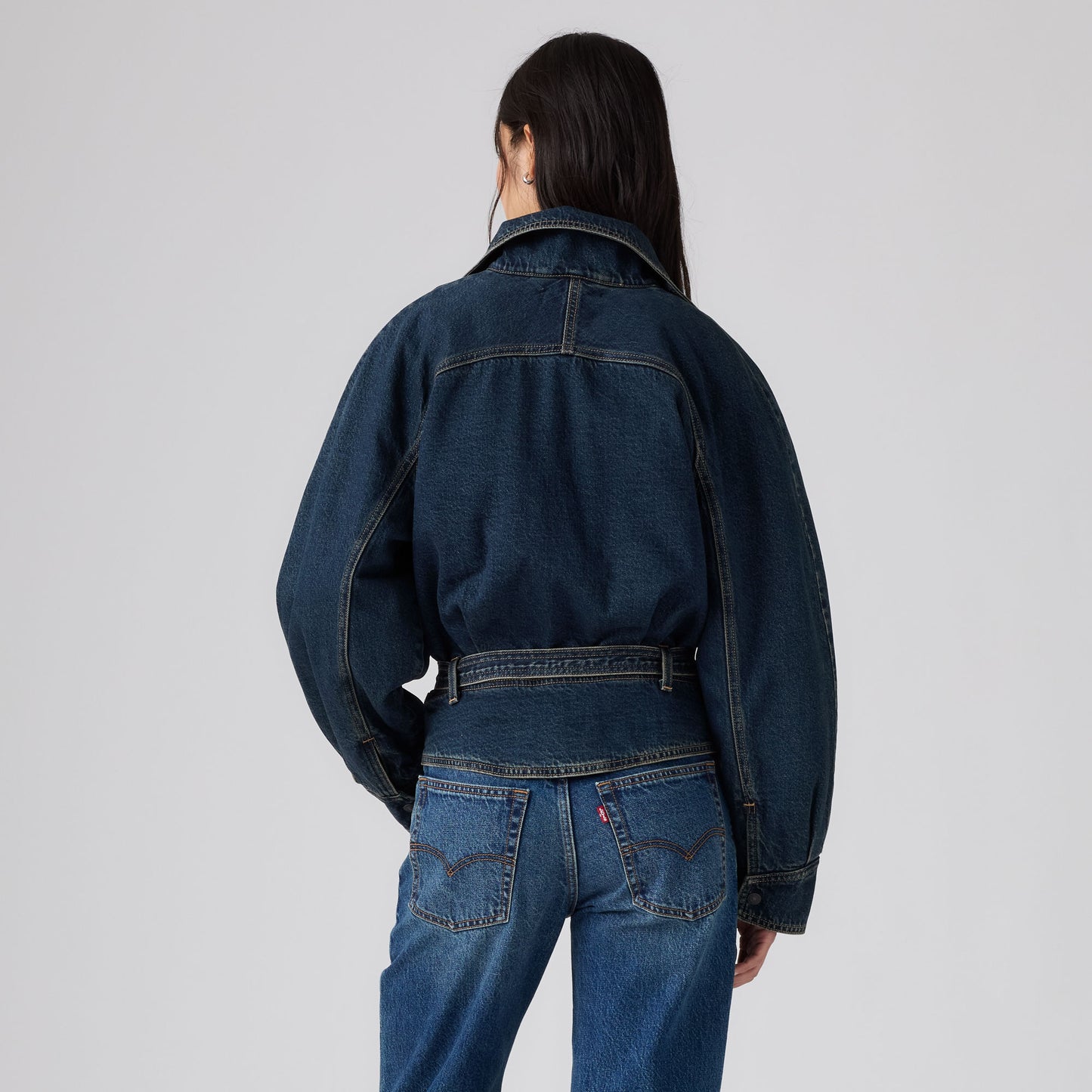 LEVI'S® WOMEN'S 80'S BOMBER JACKET - MED INDIGO - WORN IN