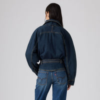 LEVI'S® WOMEN'S 80'S BOMBER JACKET - MED INDIGO - WORN IN