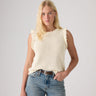 LEVI'S® WOMEN'S LULU FLUTTER SLEEVE SWEATER TANK - WHITE