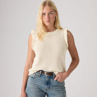 LEVI'S® WOMEN'S LULU FLUTTER SLEEVE SWEATER TANK - WHITE