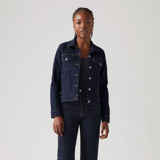 LEVI’S® WOMEN'S ORIGINAL TRUCKER JACKET - DARK INDIGO - FLAT FINISH
