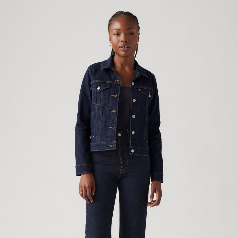 LEVI’S® WOMEN'S ORIGINAL TRUCKER JACKET - DARK INDIGO - FLAT FINISH