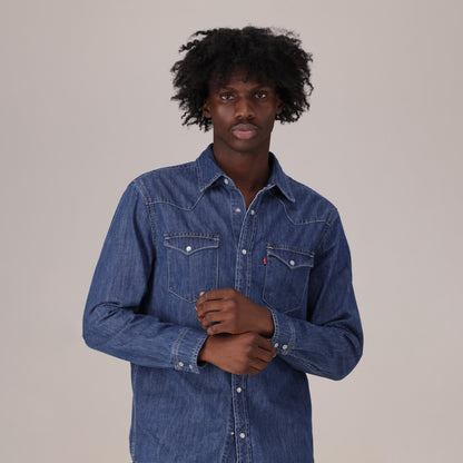 LEVI'S® MEN'S CLASSIC STANDARD FIT WESTERN SHIRT - DARK INDIGO - FLAT FINISH